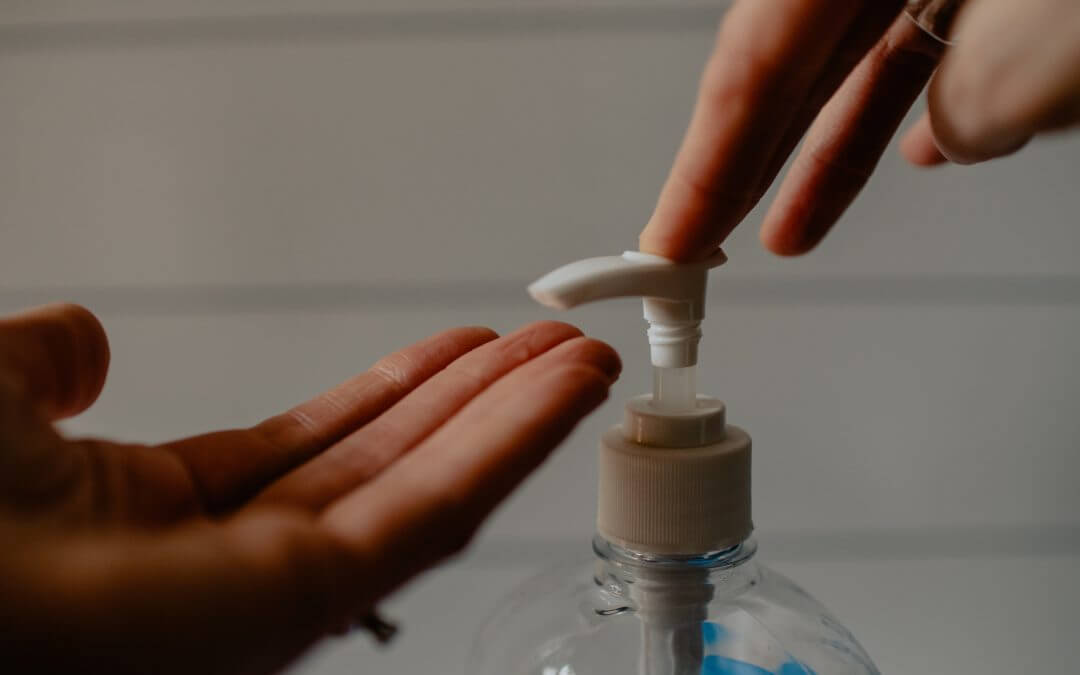 Hand sanitiser being used
